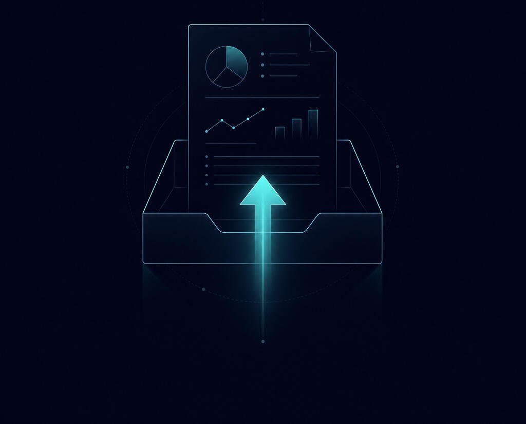 — 1. Upload: Your data, your context — You send the performance data relevant to the problem: revenue, traffic, conversion, ad performance, or funnel metrics within their business context: timeframe, suspected issue, channels involved, etc.
